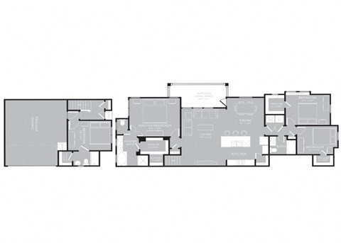 Floor plan for 4 beds, 3 baths, 1917 sqft